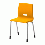 LOT DE 4 - CHAISE SCOLAIRE OCTAVE TAILLE 4 - PRIMAIRE CP / CE1 - JAUNE