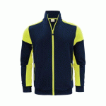 PRINTER PRIME PRIME SWEATSHIRT FULLZIP HOMMES MARINE/JAUNE FLUO - TAILLE XXXXL