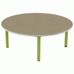 TABLE CARÉLIE MOB ROND Ø120 T1 STR POLY. HM. BEIGE/VERT ACI - MOBIDECOR