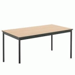 TABLE HÊTRE/NOIR RECTANGULAIRE PIEDS VÉRINS
