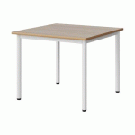 TABLE MALIBU 80X80CM T4 4P STRA ALAISÉ ACACIA/BLC 9016