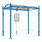 ABRI BUS PROVINCE 2.50 M 1 BARDAGE LAT. INOX BLEU 5010 - PROCITY