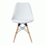 CHAISE EIFFEL PIED HÊTRE ASSISE BLANCHE - PAPERFLOW