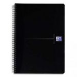 OXFORD CAHIER BLACK SPIRALÉ 180 PAGES 5X5 14,8X21. COUVERTURE CARTE