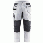 PANTALON DE TRAVAIL PEINTRE STRETCH BLANC/GRIS FONCÉ TAILLE 40C - BLAKLADER