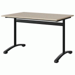 TABLE MALIBU 120X80 T6 DL ST ISOSON BEI 1460/BEIGE NOIR 9005 - MANUTAN EXPERT