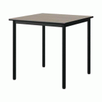 TABLE MALIBU 80X80 T6 4P STR ANTIB CHÊNE 1146/NOIR NOIR 9005 - MANUTAN EXPERT
