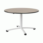 TABLE MALIBU Ø 120 T5 PC STRA ACACIA/NOIR BLC 9016