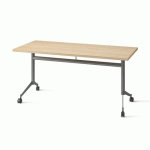 TABLE RABATTABLE POLLY L.160 X P.70 CM PLATEAU CHÊNE - ANTHRACITE