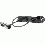 ANTIVOL PC PORTABLE À CODE ET CÂBLE SPIRALE EXTENSIBLE 18M - DACOMEX