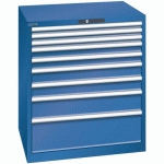 ARMOIRE BLEU GENT. 870X725X1000 AVEC 9 TIROIRS 200KG - LISTA