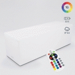 OVIALA - BANC LUMINEUX À LED - COQUE BLANCHEMODE (ON) : MULTICOLORE, 16 TEINTES