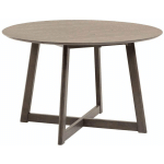 TABLE EXTENSIBLE RONDE MARYSE 70 (120) X 75 CM CONTREPLAQUÉ FRÊNE ET PIEDS BOIS MASSIF - DARK BROWN - KAVE HOME