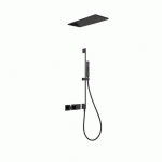 KIT DE DOUCHE THERMOSTATIQUE ET ENCASTRÉ BLOCK SYSTEM AVEC FERMETURE ET RÉGLAGE DU DÉBIT (2 VOIES) - TRES 20725210NM NOIR MAT
