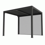 PERGOLA BIOCLIMATIQUE AUTOPORTANTE ALUMINIUM GRIS - 2,40 X3 M - RIDEAU 7,20M2 HABRITA