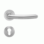 POIGNÉES DE PORTE SUR ROSACES RONDES SÉRIE ER 26 SYLT - INOX SATINÉ -CLÉ I KARCHER DESIGN