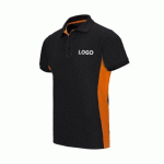 POLO BICOLORE MANCHES COURTES PUBLICITAIRE VELILLA NOIR/ORANGE - MARQUAGE BRODERIE