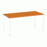 TABLE À MANGER VERSYS AVEC BASE BLANCHE RAL 9003 160 X 80 X 743 CM CERISIER