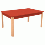 TABLE ERGO RECTANGULAIRE T0 - ROUGE/HÊTRE - MANUTAN COLLECTIVITÉS