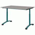 TABLE MALIBU 120X80 T3/T6 DL ST ABS BÉTON F186/BLEU 5018