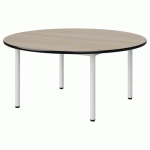 TABLE MALIBU Ø 120 T2 4P STRA ANTIB ACACIA/NOIR BLC 9016