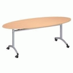 TABLE OVALE 200X90 HETRE GALICE 3 PIEDS ALU.