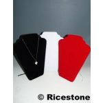 3B) BUSTE FEUTRINE PLAT, H=30CM COLLIER, CHAINE ET PENDENTIF.