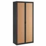 ARMOIRE À RIDEAUX DÉMONTABLES ECONOMIQUE 195 X 90 CM NOIR-HÊTRE