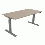 BUREAU HAUT.RÉGLABLE ÉLECTR. EVO 160X80 CM ARGILE/ALU - BURONOMIC