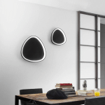 ECO-LIGHT APPLIQUE MURALE LED KLAPTON, NOIR, Ø 45 CM, ALUMINIUM, CCT