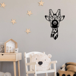 OPVIQ APPLIQUE MURALE W-029, DÉCOUPE LASER, DESIGN GIRAFE, NOIR