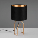 REALITY LEUCHTEN LAMPE À POSER GRACE, Ø 18 CM, NOIRE/DORÉE