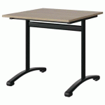 TABLE MALIBU 80X80 T6 DL STRA ABS CHÊNE 1146/NOIR 9005 - MANUTAN EXPERT