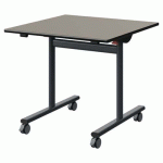 TABLE MALIBU RAB. 80X80 T5 DL ST GRIS U727/NOIR GRIS 7016