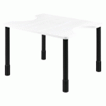 TABLE PMR 110 X 90 CM RÉGLABLE STRATIFIÉ - BLANC/NOIR - SUNSET CREATION