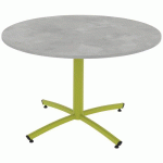 TABLE TIM Ø 120 CM T5 - PC - PLAT STR ABS - CHROMIX ARG/VERT GRANNY - RODET
