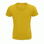 TEE-SHIRT PERSONNALISABLE ENFANT COTON ORGANIQUE BIO JERSEY 150 JAUNE