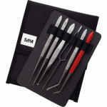 TROUSSE DE 6 BRUCELLES EN ACIER INOXYDABLE - 6 BECS DIFFÉRENTS SAM OUTILLAGE