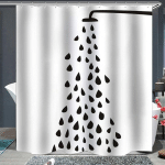 72 X 72 POUCES RIDEAU DE DOUCHE EN TISSU OMBRE DE BUSE DE DOUCHE POMMEAU DE DOUCHE NOIR PRISE D'EAU DOUCHE SIMPLE NOIR BLANC LAVABLE EN MACHINE