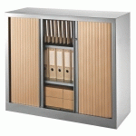 ARMOIRE À RIDEAUX MONOBLOC ECO-CONÇUE DÉCOR H 100 X L 100 CM CORPS ALU/RIDEAUX HÊTRE