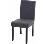 CHAISE DE SALLE À MANGER LITTAU, CHAISE DE CUISINE, TISSU/TEXTILE GRIS ANTHRACITE, PIEDS FONCÉS - GREY