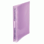 LOT DE 2 - CLASSEUR 4 ANNEAUX PLASTIFIÉ VIQUEL PROPYSOFT PERSONNALISABLE A4 - DOS 3,5 CM MAUVE TRANSLUCIDE