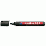 MARQUEUR EDDING 300 PERMANENT- CORPS PLASTIQUE- POINTE OGIVE - COLORIS NOIR - LOT DE 2