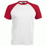 T-SHIRT BICOLORE TRADITIONAL BLANC ROUGE