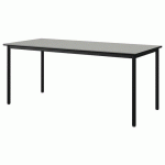TABLE MALIBU 180X80 T6 4P STRA ISOS GRIS 1400/NOIR NOIR 9005 - MANUTAN EXPERT
