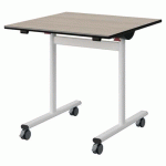 TABLE MALIBU RAB. 80X80 T6 DL ST ANTIB ACACIA/NOIR BLC 9016 - MANUTAN EXPERT