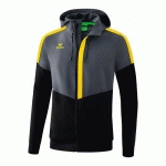 VESTE À CAPUCHE - ERIMA - TRACKTOP SQUAD SLATE GREY/NOIR/JAUNE