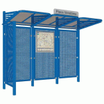 ABRI BUS CONVIVIALE 3 M - ACIER - BARDAGE GAUCHE - BLEU 5010 - PROCITY