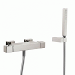 BAIN‑DOUCHE THERMOSTATIQUE AVEC CASCADE. DOUCHETTE À MAIN ANTICALCAIRE AVEC SUPPORT ORIENTABLE ET FLEXIBLE. - TRES 507174039