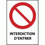 PANNEAU ISO EN 7010 - INTERDICTION D'ENTRER - P001  - 210 X 297 MM (A4) - PVC DOS ADHÉSIF